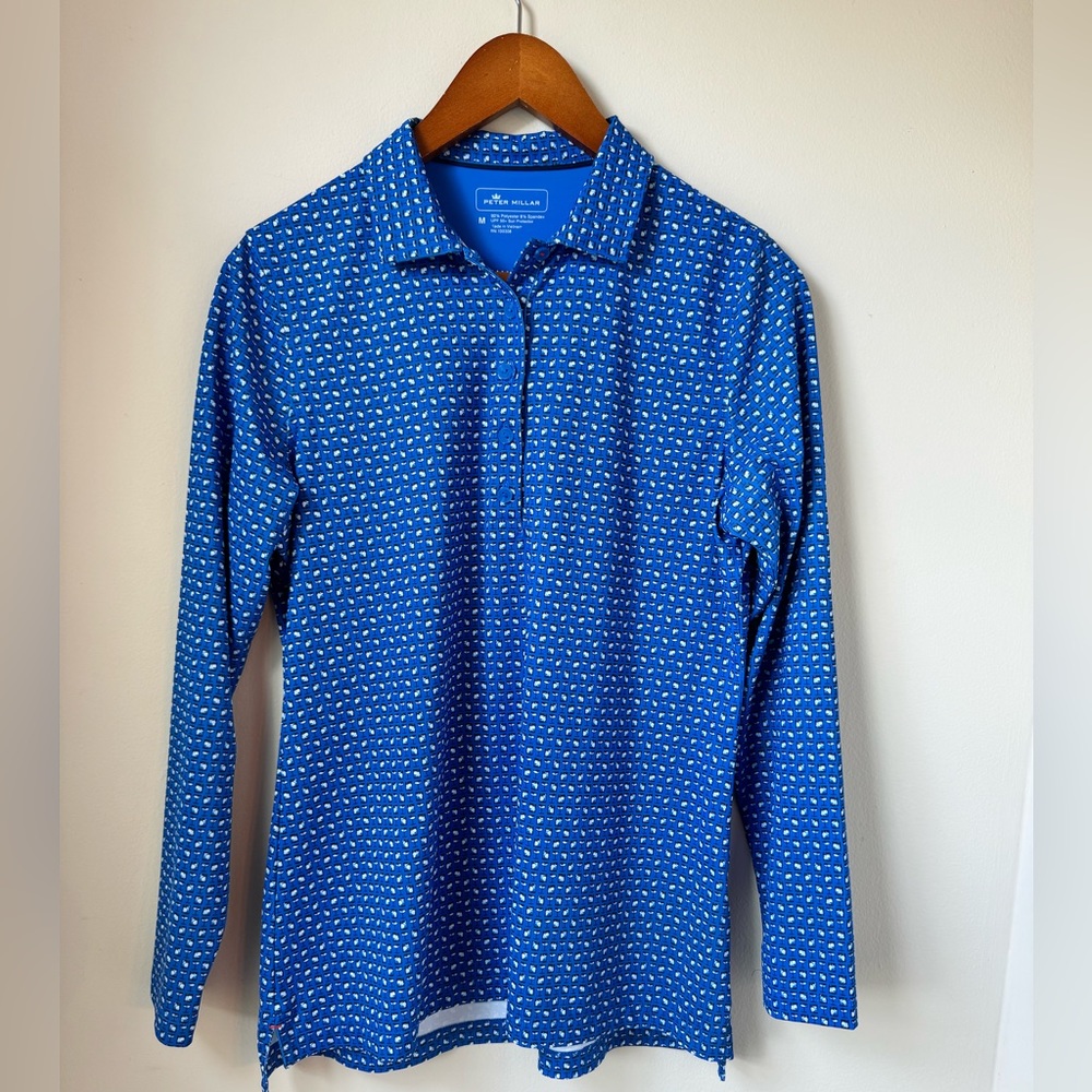 Peter Millar cocktail print golf long sleeve shirt, worn once!